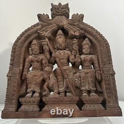 Antique Karthikeya Kavadi Carved Wood Panel Hindu God