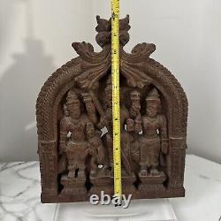 Antique Karthikeya Kavadi Carved Wood Panel Hindu God