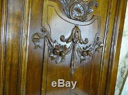 Antique Large Carved Architectural Walnut Door Panel Wood -Renaissance Style Men