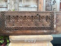 Antique Old Wooden Hand Carved Floral Carved Beautiful Wall Hanging Panel