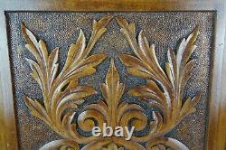 Antique Ornate Wood Carved Floral Panel Door Furniture Salvage Part