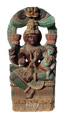 Antique Panel Wood Carved Statue Hindu Shiva 122 cm-48 Nepal India