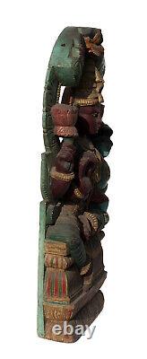 Antique Panel Wood Carved Statue Hindu Shiva 122 cm-48 Nepal India