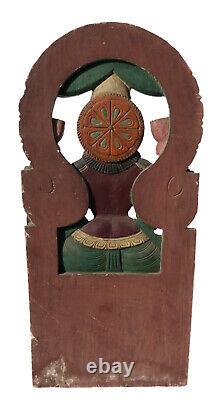 Antique Panel Wood Carved Statue Hindu Shiva 122 cm-48 Nepal India