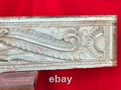 Antique Peacock Dragon Plaque Wall Wooden Panel Carved VTG Estate Home Decor B90