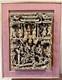 Antique Qing Dynasty Intricate Wooden Carved Panel Battle Scene- Framed