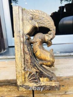 Antique Rare Wood Fine Hand Carved Wild Animal Figure Rare Panel