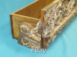 Antique Spanish Colonial Architectural Gold Leaf Carved Wood Panel Conv. Planter