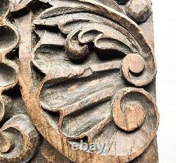 Antique Spanish Colonial Baroque Carved Wood Panel, Rustic Primitive Decor 12