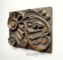 Antique Spanish Colonial Baroque Carved Wood Panel, Rustic Primitive Decor 12