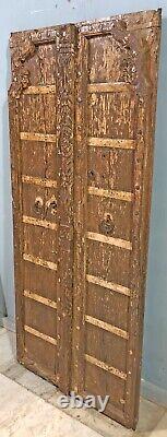 Antique Teak Wood Big Size Wall Décor Door Panel Original Old Carved 32x70 inch