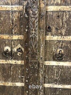 Antique Teak Wood Big Size Wall Décor Door Panel Original Old Carved 32x70 inch