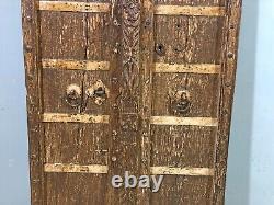 Antique Teak Wood Big Size Wall Décor Door Panel Original Old Carved 32x70 inch