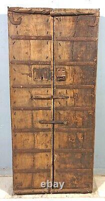 Antique Teak Wood Big Size Wall Décor Door Panel Original Old Carved 32x70 inch