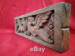 Antique Temple Wall Panel Peacock Yali Wooden Hand carved Door panel Home Decor
