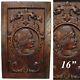 Antique Victorian Carved Cabinet Door, Panel, Wall Plaque With Serpents, Figural