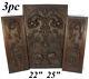 Antique Victorian Carved Wood 3pc 25 & 22 Cabinet Panel Set, Neo-renaissance