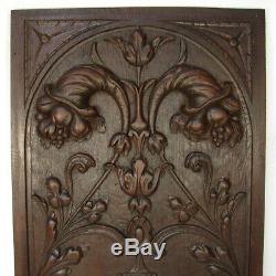 Antique Victorian Carved Wood 3pc 25 & 22 Cabinet Panel Set, Neo-Renaissance