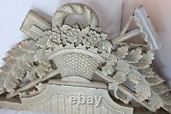 Antique Victorian Carved Wood Architectural Panel- Flower Basket Garden Hoe 28