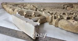 Antique Victorian Carved Wood Architectural Panel- Flower Basket Garden Hoe 28