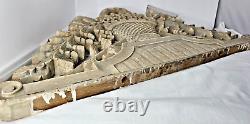 Antique Victorian Carved Wood Architectural Panel- Flower Basket Garden Hoe 28