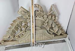 Antique Victorian Carved Wood Architectural Panel- Flower Basket Garden Hoe 28