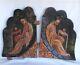 Antique/vintage Pair Of Chinese Wood Carving Figures /carved Panels 19 Th C