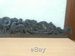 Antique Wall Hanging Wooden Panel Hand Carved Dragon Gargoyle Vintage Home decor