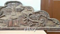 Antique Wall Hanging Wooden Panel Vintage Church Hand Carved Home decor panel