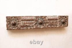 Antique Wall Panel Lintel Floral Carving Wooden Beam Vintage Indian Home Decor