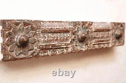 Antique Wall Panel Lintel Floral Carving Wooden Beam Vintage Indian Home Decor