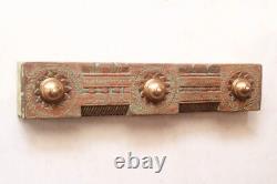 Antique Wall Panel Lintel Mandala Floral Carving Indian Architecture Wooden Beam
