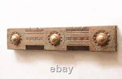 Antique Wall Panel Lintel Mandala Floral Carving Indian Architecture Wooden Beam