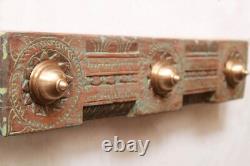 Antique Wall Panel Lintel Mandala Floral Carving Indian Architecture Wooden Beam