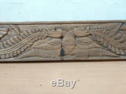 Antique Wall Panel Teak Wood Hand Carved Floral Dragon panel Home Estate Decor