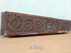 Antique Wall Panel Wooden Hand Floral Carved panel Home Decor Estate Door Rare