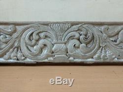 Antique Wall Wooden Panel Hand Floral Carved Home Vintage Door Estate Decor Rare
