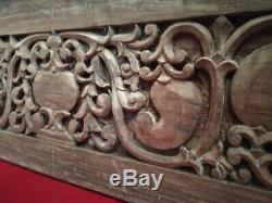 Antique Wall Wooden Panel Hand Floral Carved Vintage Window panel Home decor Old