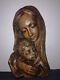Antique Wood Wooden Heavy Panel Mother And Child Carving Engraving Handmade Art
