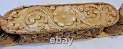 Antique Wood figurine carved Panel fine Carving early temple lintel India DECOR