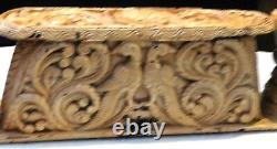 Antique Wood figurine carved Panel fine Carving early temple lintel India DECOR