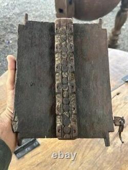 Antique Wooden Hand Carved Dark Rustic Miniature Window Panel Rare 1800's