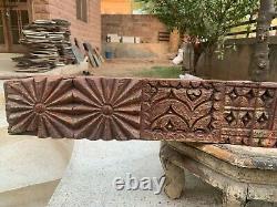 Antique Wooden Hand Carved Hand Painted Rare Ancient Old Design Door Wall Panel