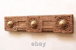 Antique Wooden Panel Lintel Beam Mandala Carving Vintage Home Temple Wall Decor