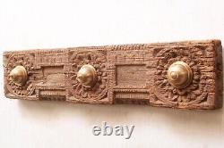 Antique Wooden Panel Lintel Beam Mandala Carving Vintage Home Temple Wall Decor