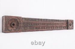 Antique Wooden Plaque Architectural Beam Floral Carved Wall Door Top Panel Rare