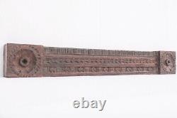 Antique Wooden Plaque Architectural Beam Floral Carved Wall Door Top Panel Rare