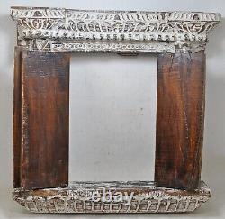 Antique Wooden Wall Hanging Window Panel With Frame Original Fine Hand Carved