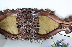 Antique black forest wood carved wall planel plaque