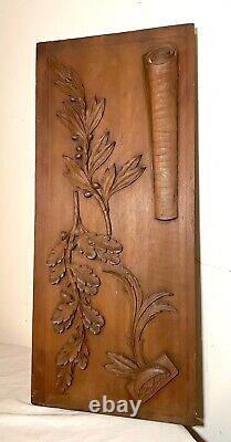 Antique hand carved wood relief wall architectural salvage panel sculpture art